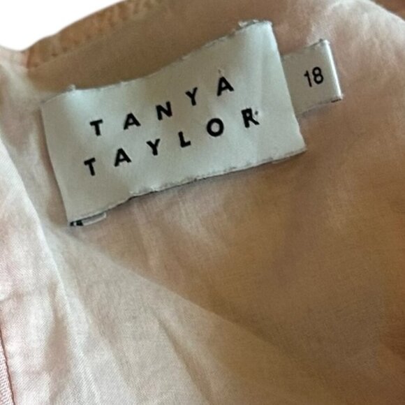 Tanya Taylor Light Pink Colorful Floral Print Dress Midi Short Sleeve Size 18 - Picture 12 of 12